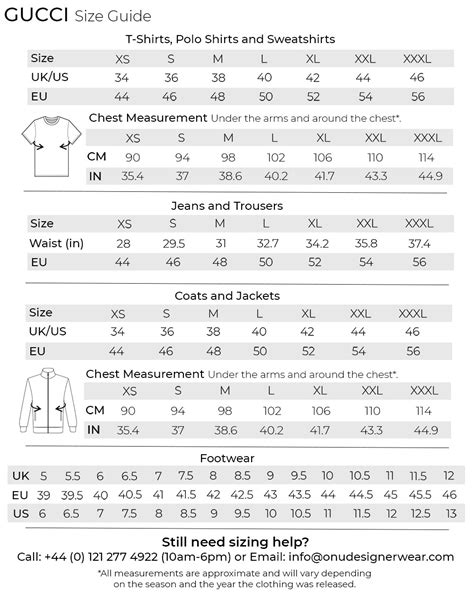 gucci men's shirt size chart.